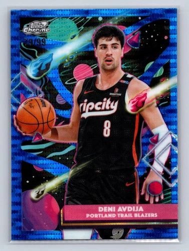 2025-26 Topps Chrome Cosmic Deni Avdija Blue Moon Refractor /99 #71