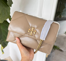 Tory Burch SMALL KIRA DIAMOND QUILT SHOULDER BAG  154706 Taupe Oak $575