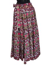 Ankara/African Print Maxi Skirt OS Fits Most Up To Large Multicolored