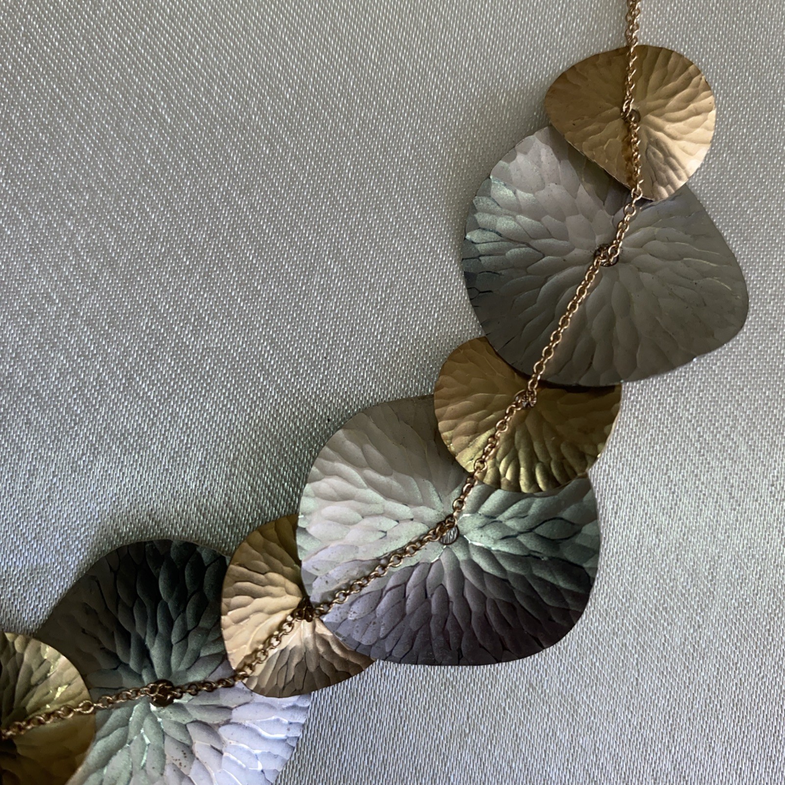 Toby Pomeroy Oasis 2-Tone 925 Silver 14ct Gold Disc Necklace Designer RRP $3700 image 9