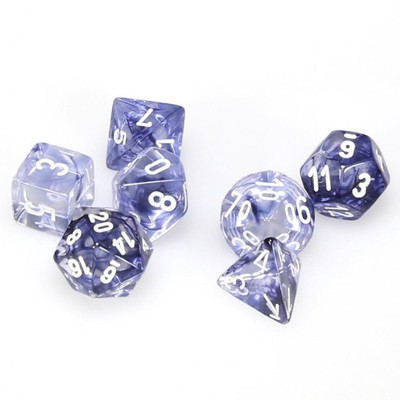 Polyhedral Dice - 7D Nebula Black/White Set - Chessex