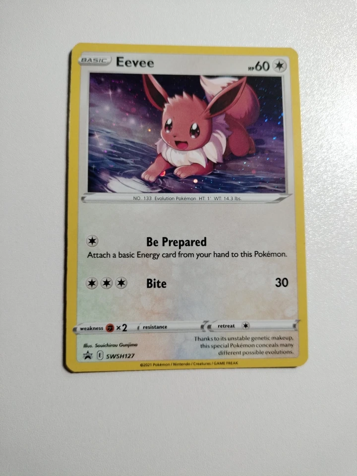 Eevee SWSH127 SWSH: Sword & Shield Promo Cards Holo SWIRL Pokemon LP+++ #1 - Image 3 of 4