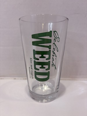 Weed Ales &Lagers Beer Pint Glass Celebrate Weed Mt Shasta Brewery Weed Cali