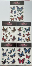Set of 5 Sheets Temporary Tattoos Multiple Colors and Sizes of Butterflies