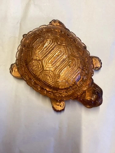 Vintage Depression Glass Pink Turtle Covered Candy Dish Trinket Box