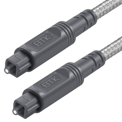 EMK Digital Optical Audio Cable Toslink - [Cotton Braided 6.6Feet/2M 