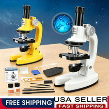 Microscope Science Kit for Kids Beginner Education 600X/1200X With Phone Holder