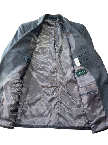 Lauren Ralph Lauren Mens 40R UltraFlex Lattimore Classic Fit Suit Jacket Gray - Afbeelding 14 van 18