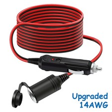 12V Car Cigarette Lighter Extension Cord Lead Adapter 4 Meter 14AWG Cable Socket