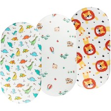 Bassinet Sheets Set 3 Pack for Baby Boy, One Size, Dinosaur Tiger  Lion