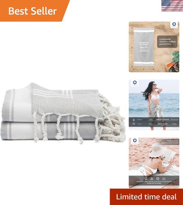 #ad Cotton Turkish Beach Towel with Towels Oversized 36quot;x72quot; Pool Absorbent Extra... $35.41