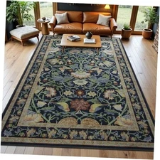 Washable Floral Rug 5x7, Soft Large Area Rug for Living Room, Boho Non Slip