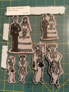 Tim Holtz DAY OF THE DEAD #2 Halloween Rubber Cling Stamp Set Skeletons