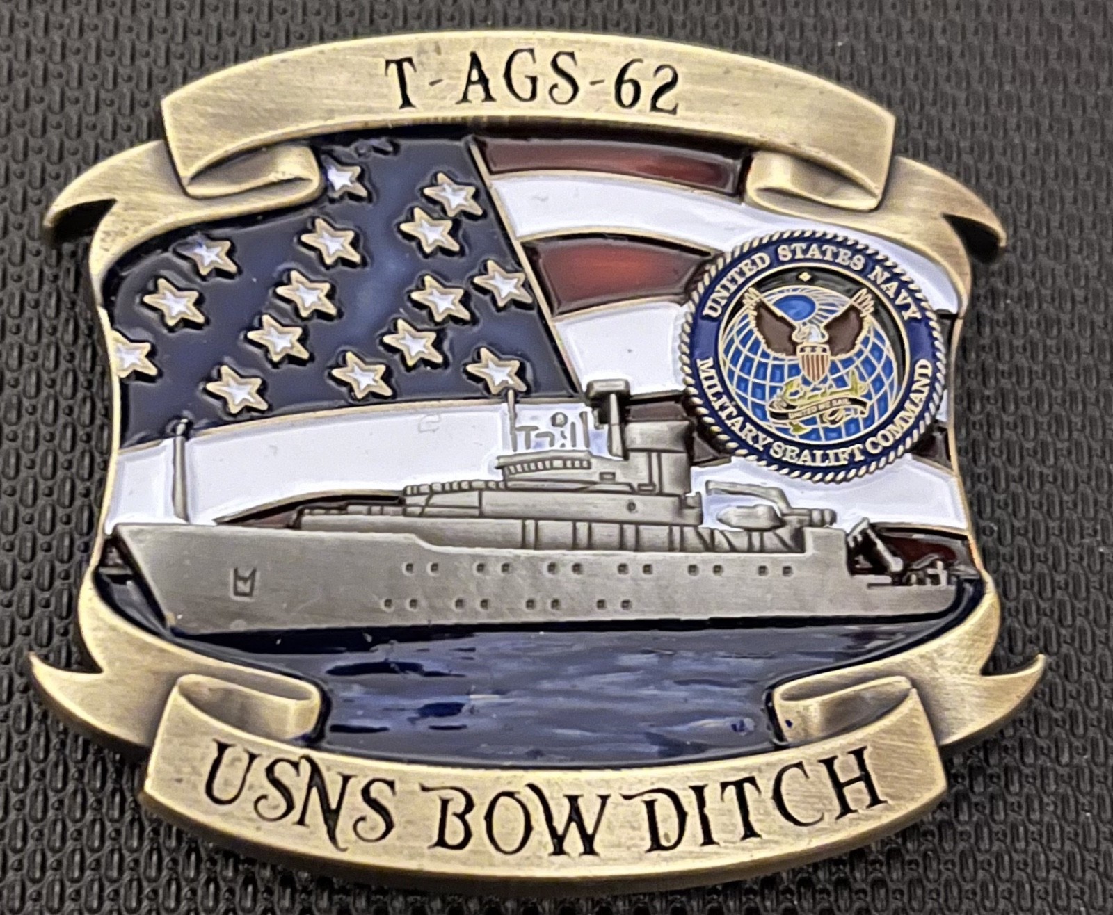 US Navy Military Sealift Command USNS Bow Ditch T-AGS-62 Challenge Coin