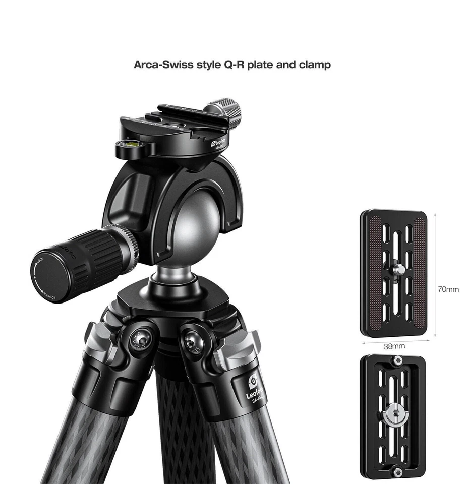 Cabezal de bola dinámico Leofoto MH-40S con manillar | Arca, M4 y 3/8"" Foto 4 de 4