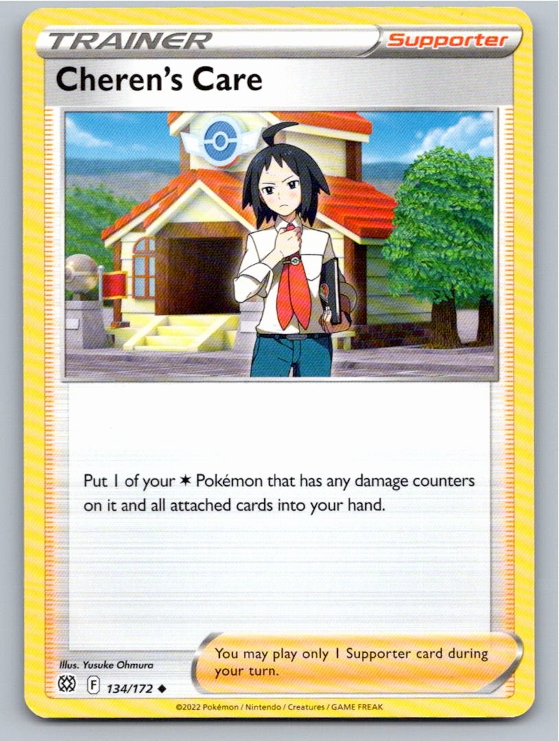 2022 POKEMON CHEREN'S CARE BRILLIANT STARS 134/172 UNCOMMON NM A50064 FREE S&H