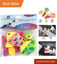 Organic Catnip Chew Toys with Crinkle Sound - Perfect for All Cat Sizes