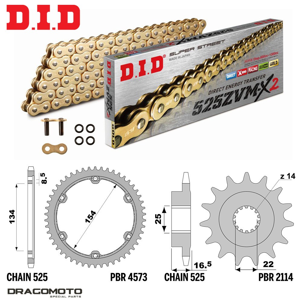 Kit chaîne de rechange pour révision moto Ducati Multistrada 1200 S