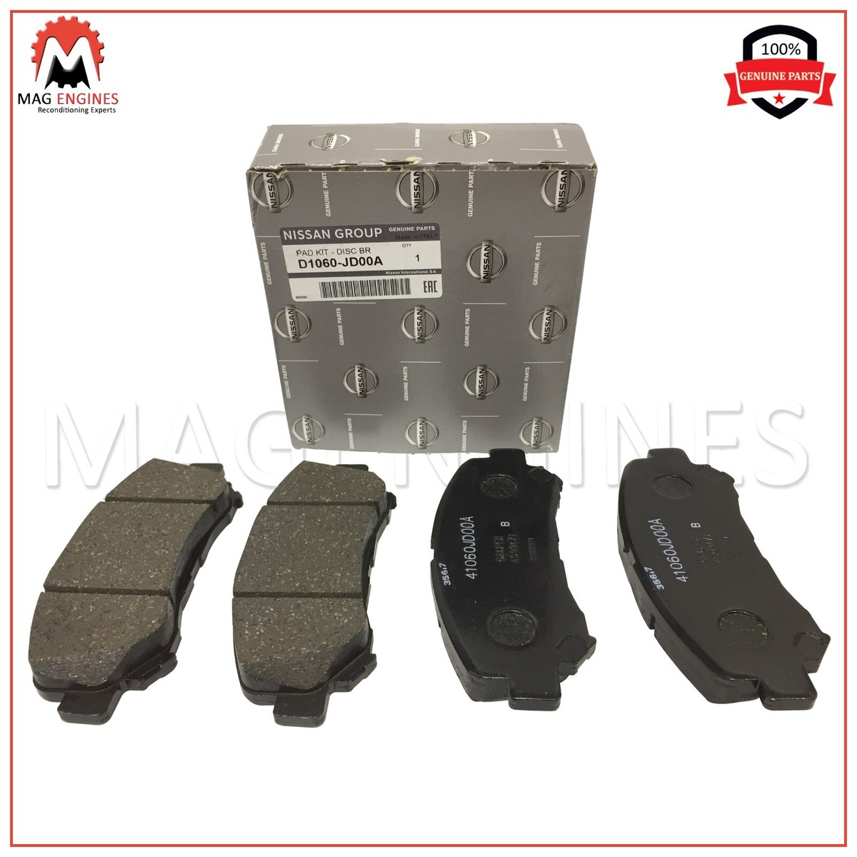 D1060-JD00A GENUINE OEM NISSAN PAD KIT-DISC BRAKE, FRONT FOR J10E