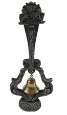 Vintage Philip Morris Nicholas Gish Table Bell Pewter Collectible 4” B43