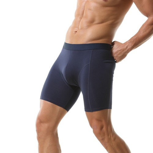 Calzoncillos boxer de algodón para hombre calce cómodo deportes pierna más larga calzoncillos boxer ropa interior - Imagen 3 de 27
