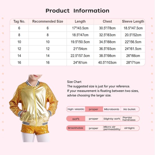 Kids Sweatshirt Sport Blouse Street Jacket Shiny Coat Sequin Sweater Party Top - Picture 43 of 71