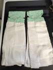 HANDMADE HANGING KITCHEN TOWELS Green Tops Swirls Theme Dish towels (2) — photo 1