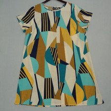 Shein Curve Geometric Multicolor Mini Dress Short Sleeve Crew Women's Size (1XL)