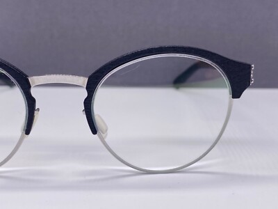 ic Berlin Brille Herren Damen Rund Schwarz Silber  Panto Uptown 3D Druck NP:499 