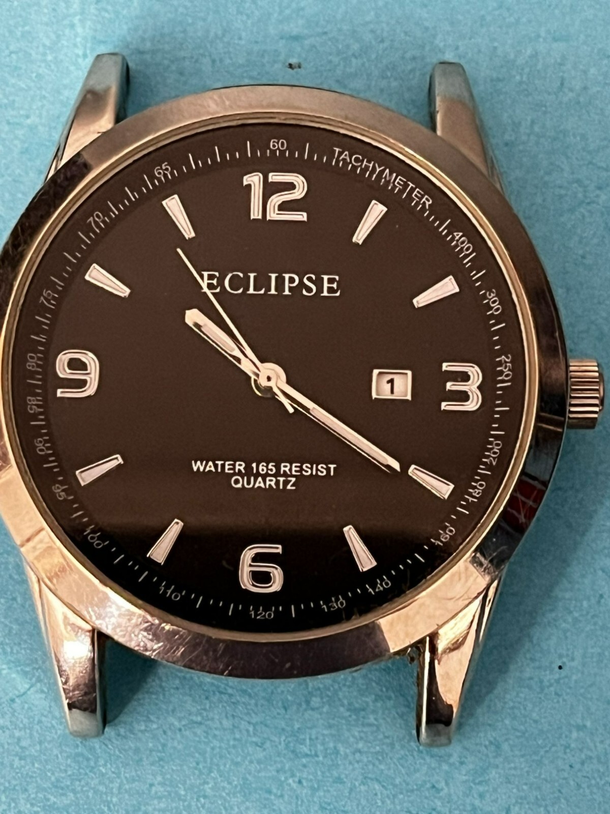 Men Eclipse Armitron Watch 1010 Silver black dial… - image 2