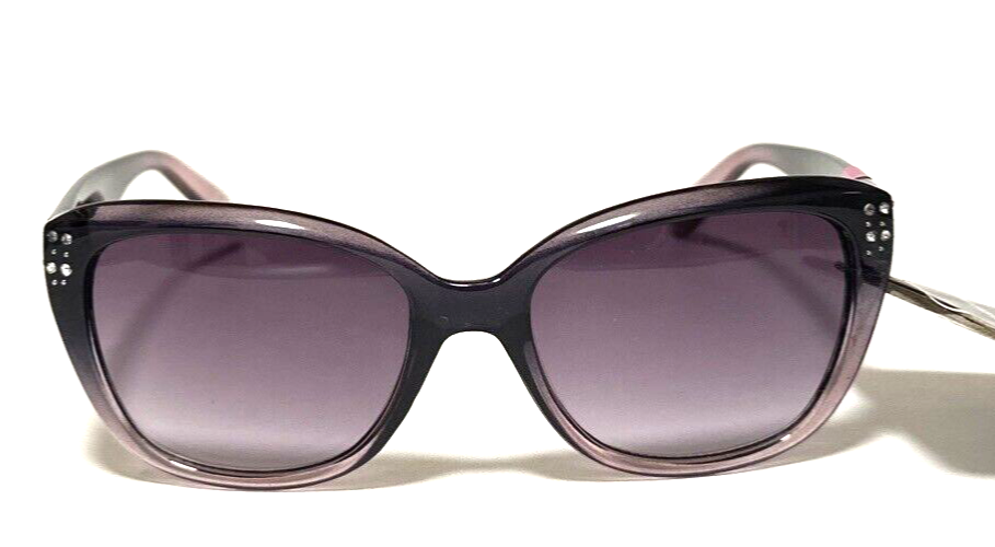 Foster Grant Clear Purple Pink Plastic Frame Rhinestone Sunglasses