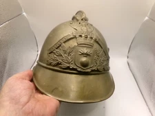 WW1 Period Adrian Style French Fire Brigade Brass Helmet 100% Original