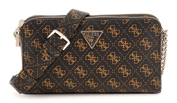 Guess Eco Erica Status Crossbody UmhäNgetasche Tasche Brown Logo Dunkelbraun Neu-image