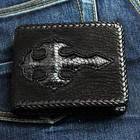 NEW CROSS GENUINE LIZARD SHARK SKIN LEATHER MENS BIKER ROCKER PUNK REAL WALLET
