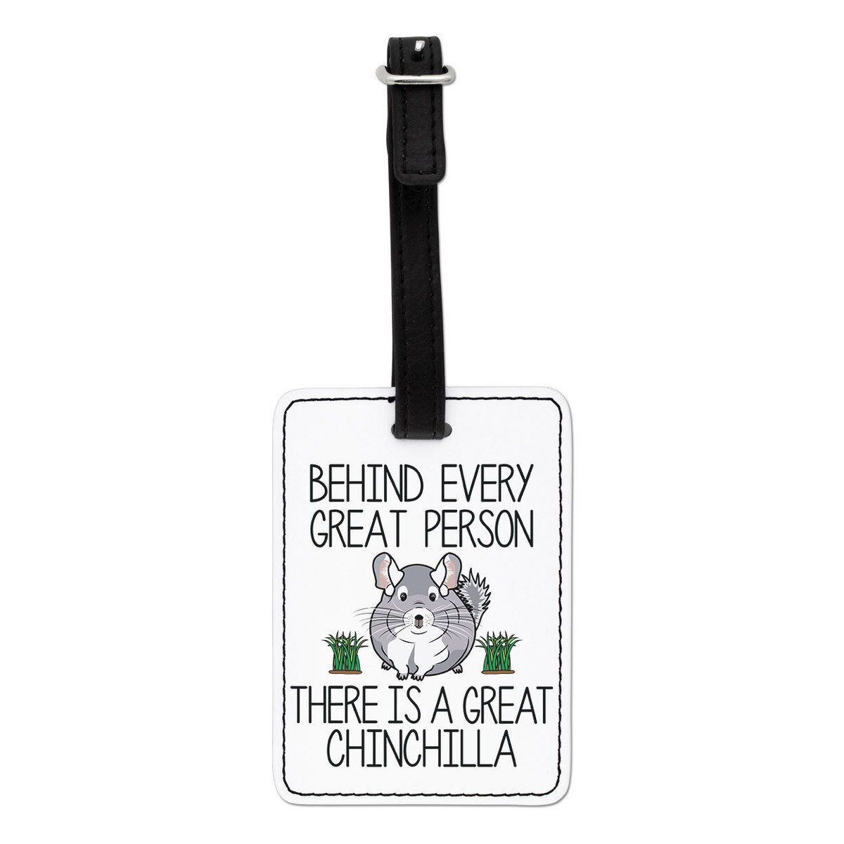 Étiquette à Bagage Humoristique - "Behind Every Great Person There Is A Great Rat"