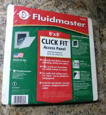 r)  Fluidmaster Click Fit Access Panel Pops in and Out no visable clamps /screws