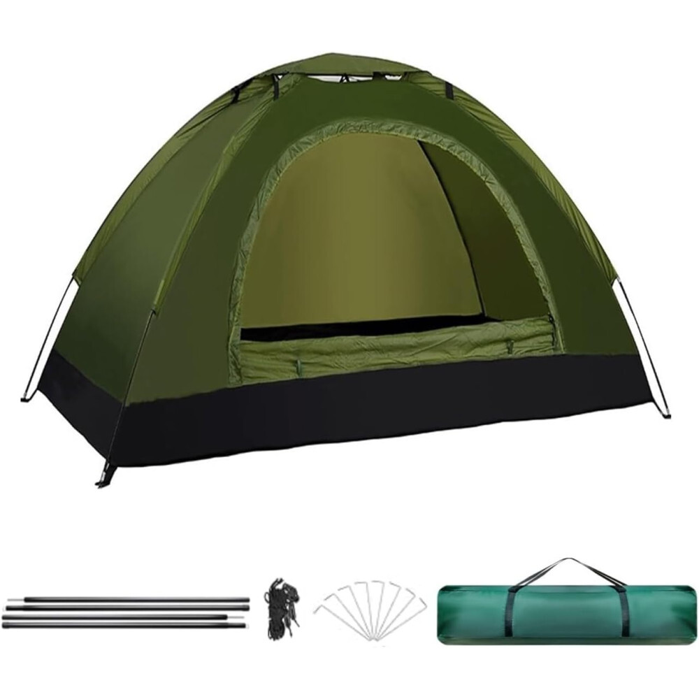 Tienda de Campaña Tipo iglu Impermeable Acampar, Camping, Carpa Verde con Bolsa
