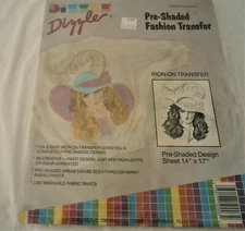 Vintage 1989 VICTORIAN GIRL Dizzle Pre Shaded Fashion Iron On Transfer 14"x17"