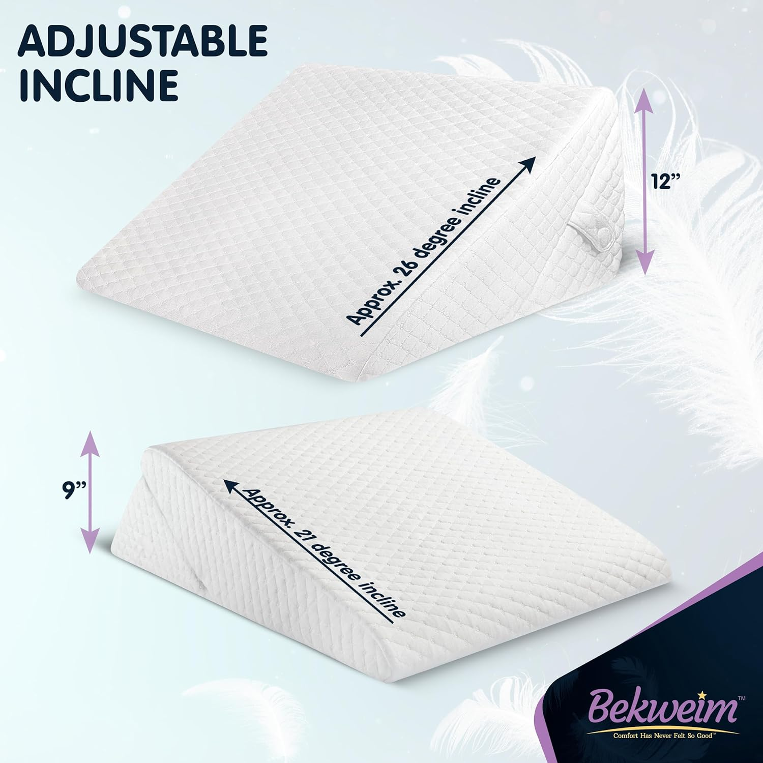 Bekweim Adjustable Memory Foam Bed Wedge Pillow 7in1 Incline Body