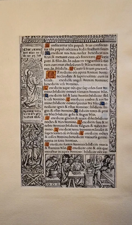 ГЕРМЕН ХАРДУИН Книга Часов Использования Рима Пергамент Лист c. 1520 в папке 12/1977 - Изображение 3 из 4