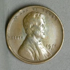 1911-S LINCOLN CENT, VF