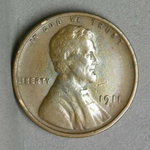 1911-S LINCOLN CENT, VF