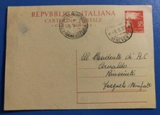 1952 intero postale democratica lire 20 - viaggiato - splendido