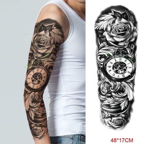 Waterproof Temporary Tattoo Sticker Anubis Ancient Egypt Dog Roma Clock Eye Full - Picture 62 of 63