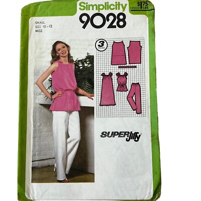 Simplicity 9028 Sewing Pattern Pullover Dress Tunic Pants Small 10-12