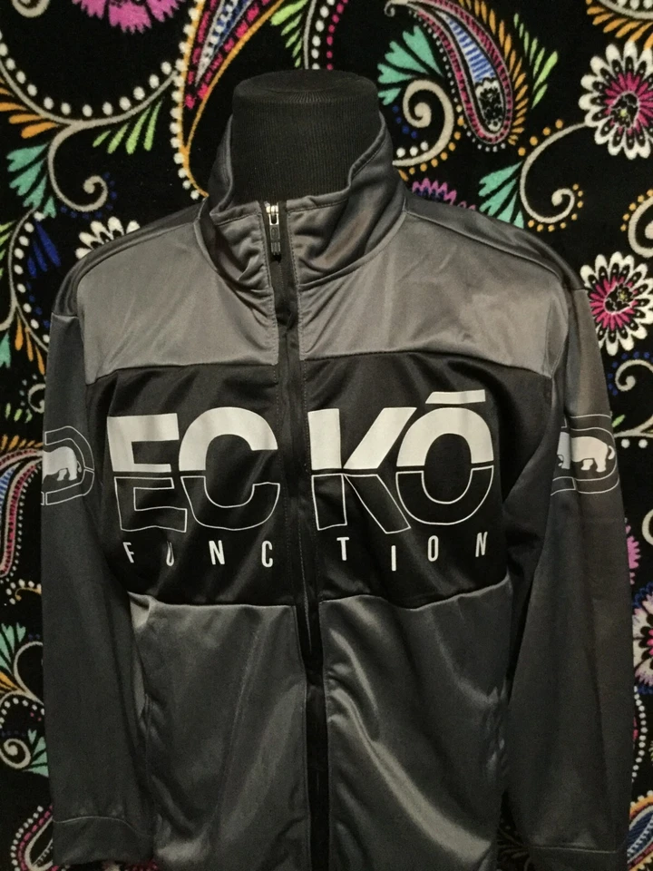 Vintage Ecko Unltd Track Jacket Mens Large Gray HIP HOP Full Zip Sweatshirt - Image 4 of 4