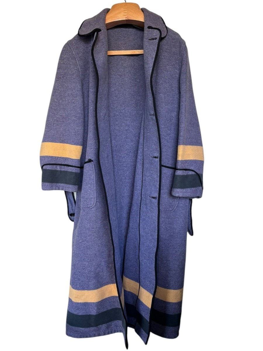 1940s West Point Military Academy Cadet Wool Robe Coat With Belt 