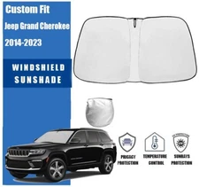 Custom Fit 2014-2024 Jeep Grand Cherokee Front Windshield Sun Shade Covers