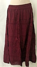 Full Cotton Skirt W / Lining Elastic Waist W / String Size L To 2 X Embroidered