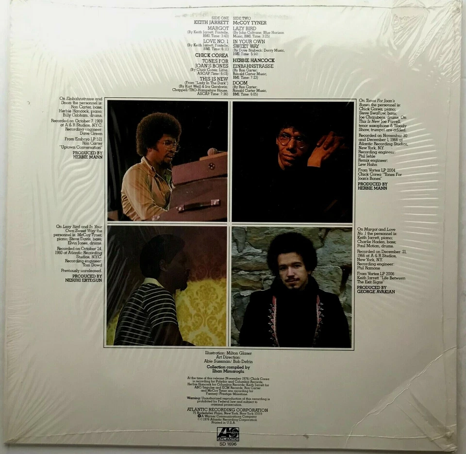CHICK COREA / HERBIE HANCOCK / KEITH JARRETT / McCOY TYNER "S/T" 1976 LP  - Image 2 of 4